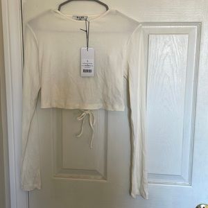 Backless - offwhite long sleeves top - NA-KD - size small